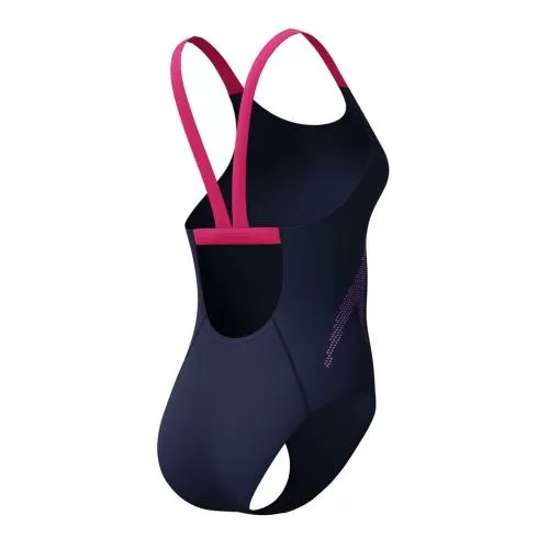 Speedo Solid Boom Leaderback 1pc Swimwear Female Adult - Peacoat/Margarita Pink