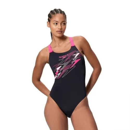 Speedo Medley Logo Medalist 1pc Swimwear Female Adult - Anthracite/Margarita Pink