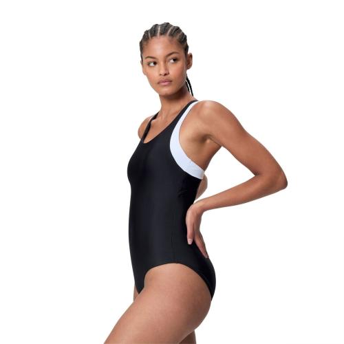 Preview: Speedo Colorblock Racerback 1pc Swimwear Female Adult - Anthracite/White