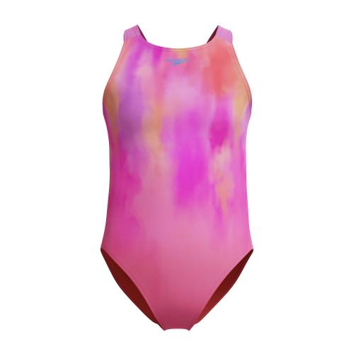 Preview: Speedo Print Pulseback 1pc Swimwear Female Junior/Kids - Pink Lemonade/Neon Violet