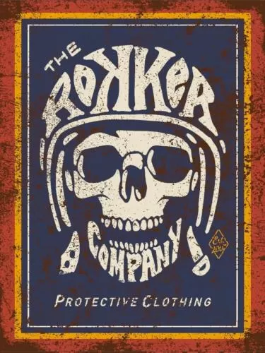 ROKKER Skull Tin Sign Protective Clothing