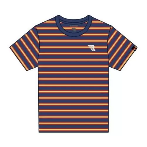 RIDING CULTURE Psycodelic 70's Stripes T-Shirt Unisex - Re/Bl/Wh/Ye