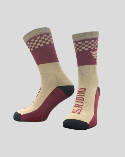 Preview: RIDING CULTURE Checkerboard Socks unisex - Red/Beige/Black