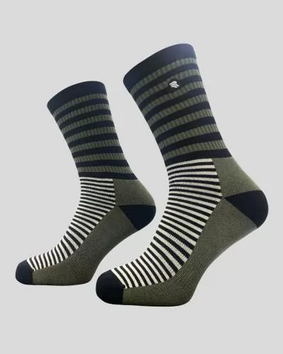 RIDING CULTURE Half Stripe Socks unisex - Olive/Black/White