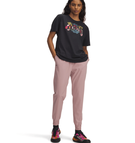 Preview: Under Armour Rival Hi Rise Woven Pant - tourmaline pink