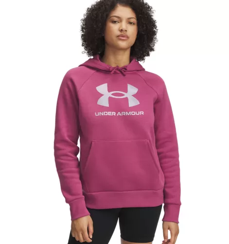 Under Armour Rival Flc Shimmer Hdy - fuchsia dusk