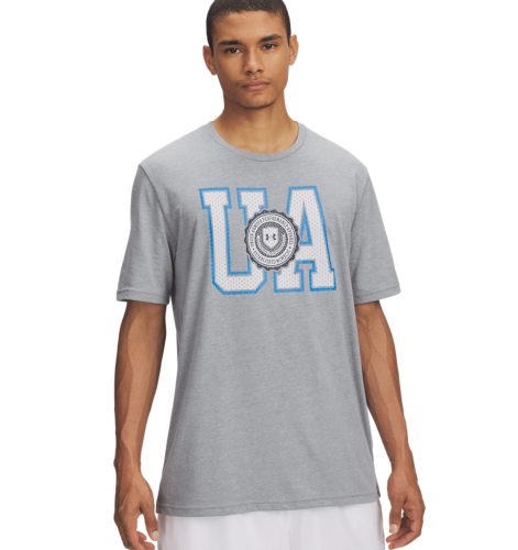 Preview: Under Armour College Crest Logo Ss - steel light heather