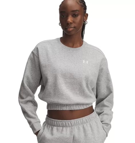 Under Armour Rival Fleece Piped Crew - mod gray light heather