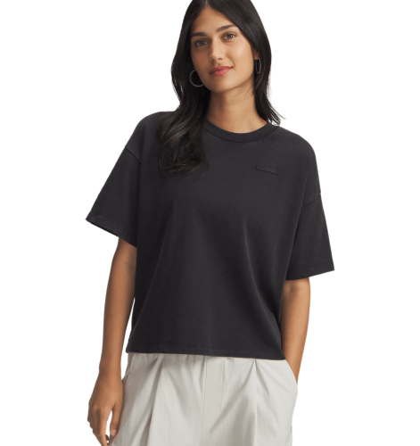 Preview: Under Armour Hwt Boxy Wash Ss - black
