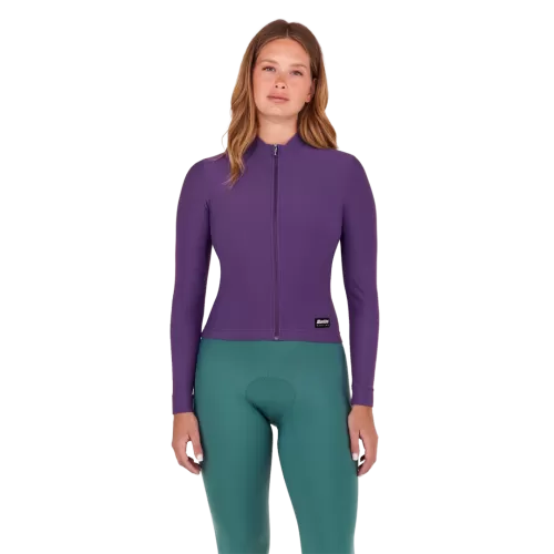 Santini Long-Sleeve Cycling Jersey RTR - aubergine