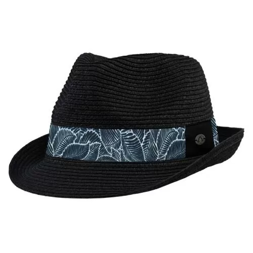 P.A.C. Blues Trilby Straw Hat L/XL - anthracite - blue leaves