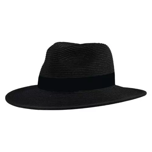 P.A.C. Ecuador Panama Straw Hat S/M - anthracite-total black