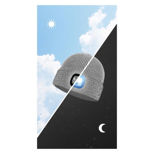 Preview: P.A.C. Kids Lumi Reflective LED Beanie - grey melange