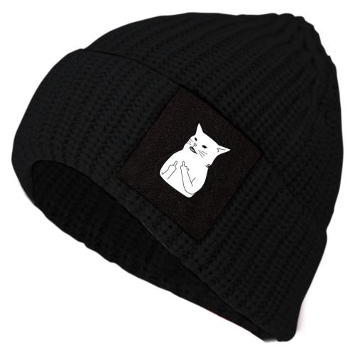 Preview: P.A.C. DIY Pat Beanie - black - cat