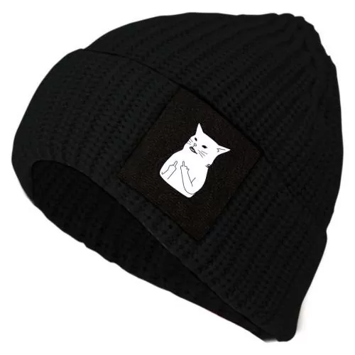 P.A.C. DIY Pat Beanie - black - cat