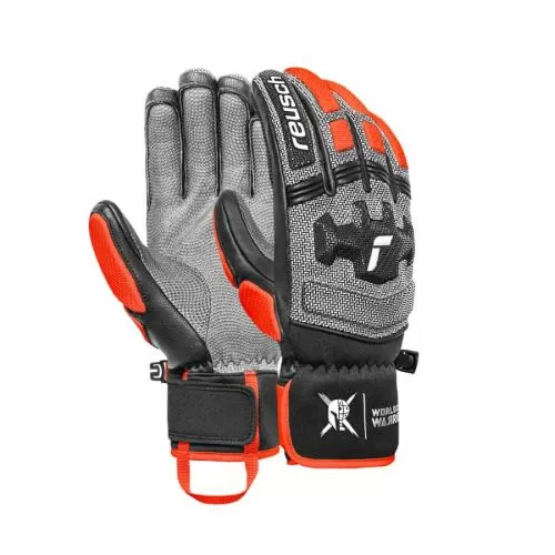 Reusch Worldcup Warrior DH - black/silver/fluo red