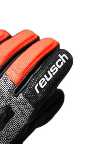 Reusch Worldcup Warrior GS Junior - black/silver/fluo red