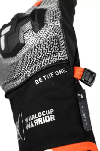 Reusch Worldcup Warrior GS Junior - black/silver/fluo red
