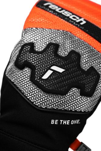 Preview: Reusch Worldcup Warrior Prime R-TEX® XT Junior Mitten - black/silver/fluo red