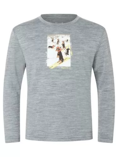 SN Super Natural K DACHSHUND PARTY LS - cashmere grey melange/various