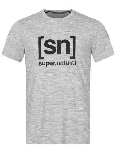 SN Super Natural M LOGO TEE - AshMel/JetBlkLogo
