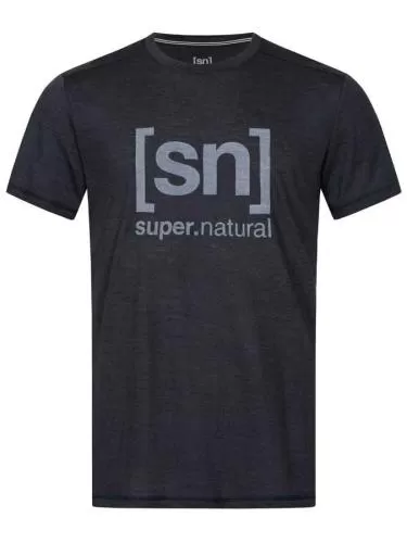 SN Super Natural M LOGO TEE - JetBlackMel/VapGr