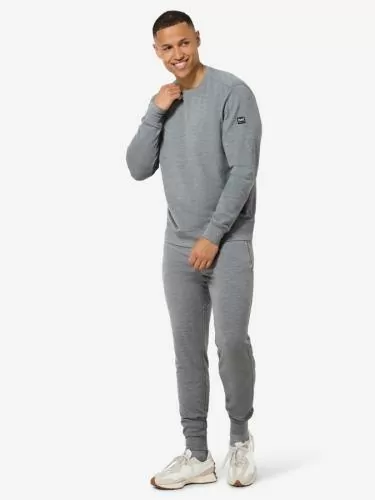 SN Super Natural M SOLUTION CREW - cashmere grey melange