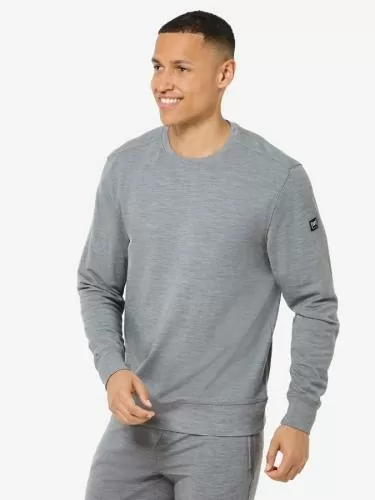 SN Super Natural M SOLUTION CREW - cashmere grey melange