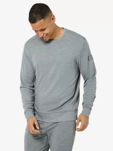 SN Super Natural M SOLUTION BIO CREW - cashmere grey melange
