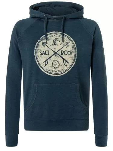 SN Super Natural M SALT&amp;ROCK HOODIE - blueberry/semolina