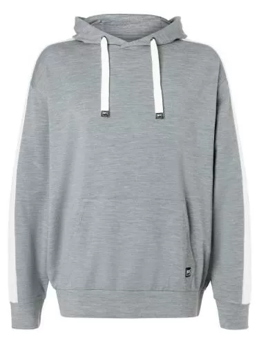 SN Super Natural M COLORADO HOODIE - cashmere grey melange/fresh white