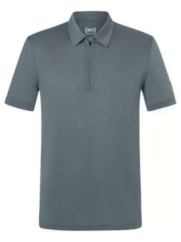 SN Super Natural M ZIP POLO - turbulence blue