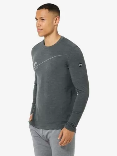 SN Super Natural M HAUTE ROUTE BRUSH LS - dark shadow melange/vapor grey