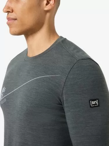 SN Super Natural M HAUTE ROUTE BRUSH LS - dark shadow melange/vapor grey