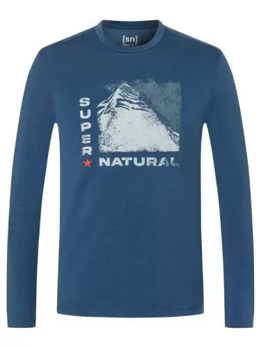 SN Super Natural M SUPER MOUNTAIN BRUSH LS - ocean blue/various
