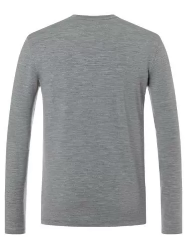 SN Super Natural M TONI BRUSH LS - cashmere grey melange/jet blk/fresh wht