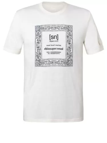 SN Super Natural M BANDANA BIO J TEE - fresh white/turbulence blue/flint stone