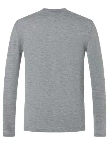 SN Super Natural M KRYSSEDE SKI LS - cashmere grey mel/fresh white/h.risk red