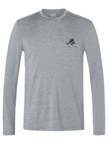 Preview: SN Super Natural M TONI BIO J LS - cashmere grey melange/jet blk/fresh wht