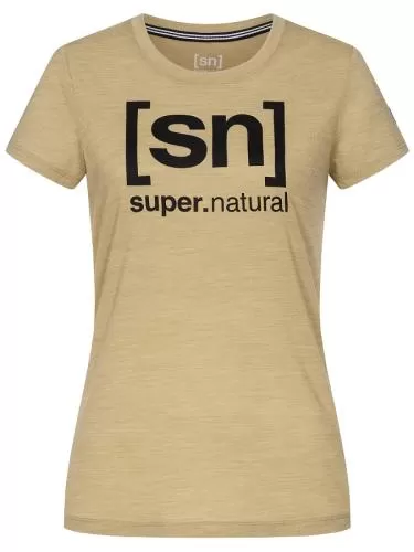 SN Super Natural W ESSENTIAL I.D. TEE - OliveGrMel/JetBlk