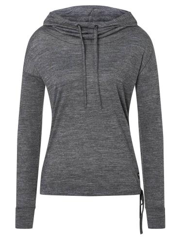 Preview: SN Super Natural W FUNNEL HOODIE - Caviar Melange