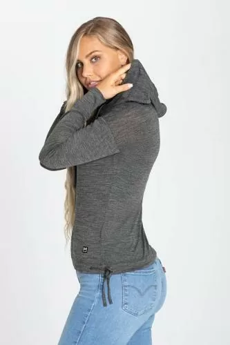 SN Super Natural W FUNNEL HOODIE - Caviar Melange
