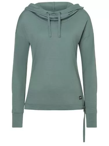 SN Super Natural W FUNNEL HOODIE - balsam green