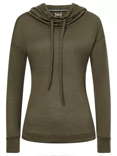 SN Super Natural W FUNNEL HOODIE - stone grey