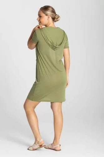 SN Super Natural W HOODED DRESS - sage