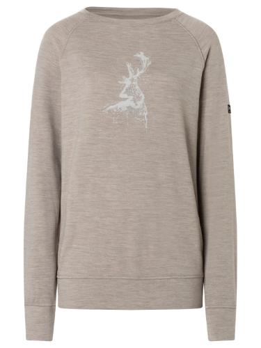 Preview: SN Super Natural W CHARMING DEER BRUSH LS CHARMING DEER BRUSH LS - vintage khaki mel/wht stone/feather grey
