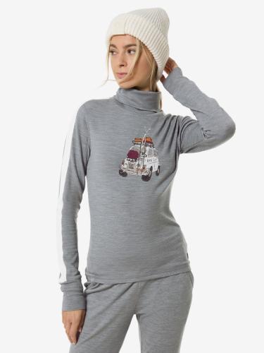 Preview: SN Super Natural W CARSKI ROLL NECK CARSKI ROLL NECK - cashmere grey melange/fresh wht/various