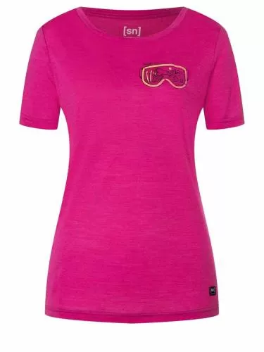 SN Super Natural W GOGGLE TEE - fu red/p gry/ill