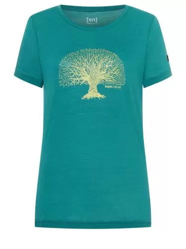 SN Super Natural W TREE OF KNOWLEDGE TEE - deep jungle/gold