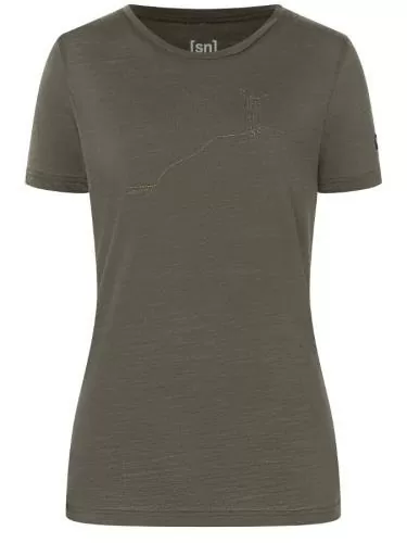 SN Super Natural W GIPFELGLÜCK TEE - black ink/copper